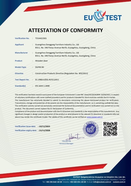 CE certification for fire doors