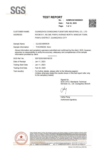 Glass Silver Mirror Inspection Report